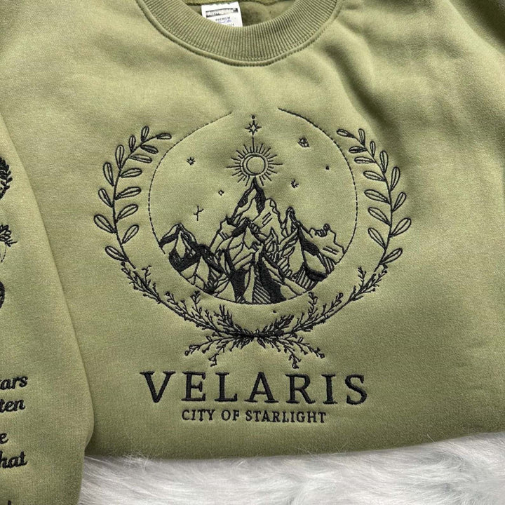 Velaris Embroidered Sweatshirt,Velaris City Of Starlight Embroidered Hoodie