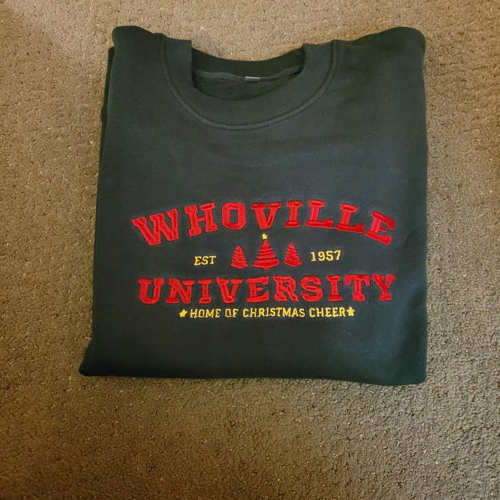 Christmas Whoville University Embroidered Sweatshirt