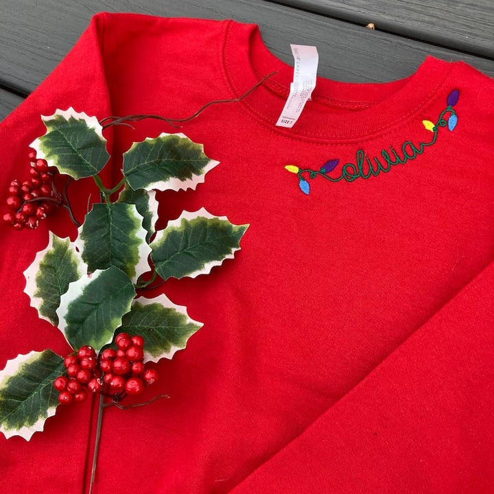 Besticktes Weihnachts-Sweatshirt für Erwachsene / Monogramm-Weihnachtsshirt