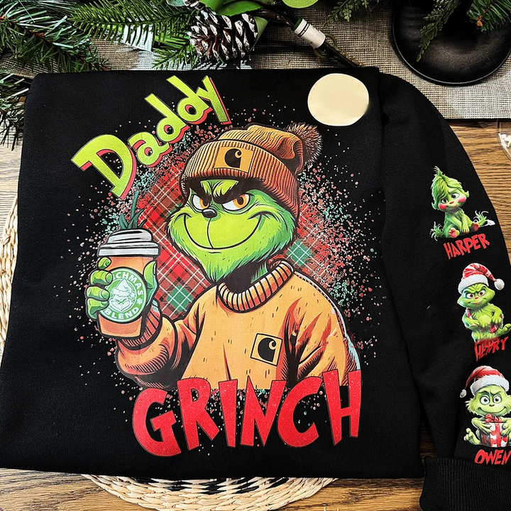 Custom Christmas MAMA Sweatshirt Gift with Kid's Names on the Sleeve
