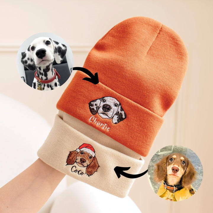 Bestickte Haustier Beanie Geburtstagsgeschenk für Sie Individuelle Katzen Beanie Mütze
