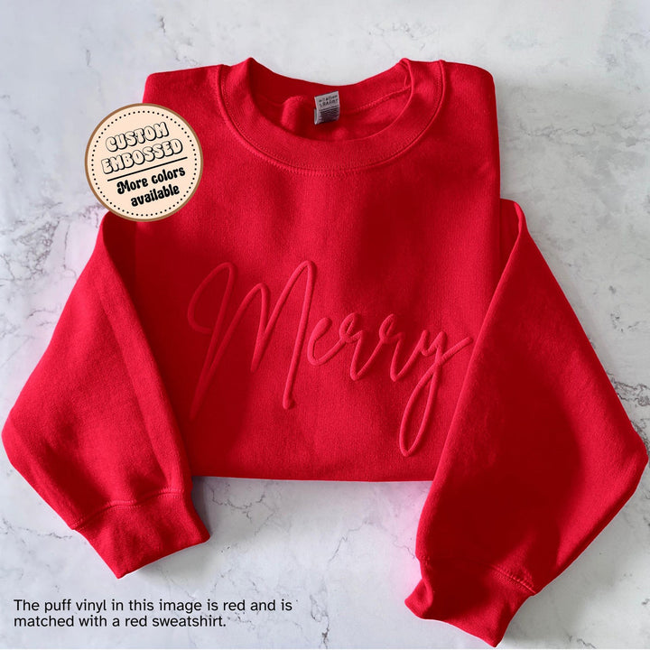 Personalized Christmas Sweatshirt with Name on Sleeve