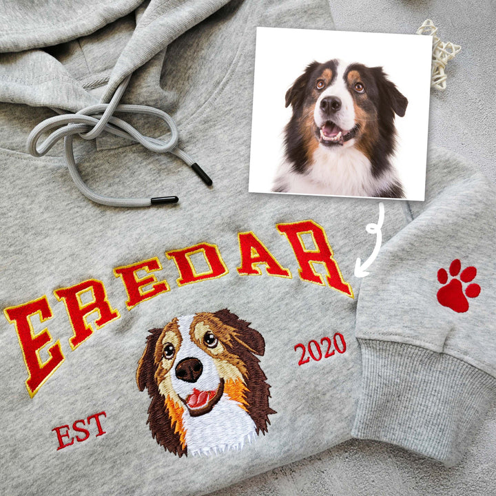 Custom dog hoodie embroidery dog name, gift for dog owners