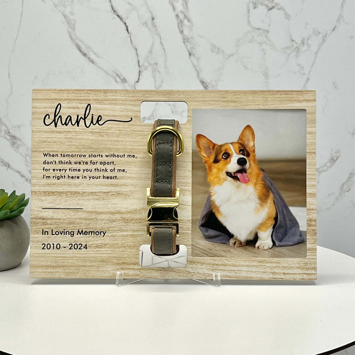Custom Memorial Standing Frame, Pet Loss Gift, Memorial Pet Collar With Photo, Pet Collar Holder, Dog Bereavement