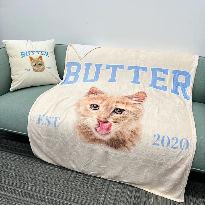 Custom Pet Portrait Blanket -Pet Lover Gifts