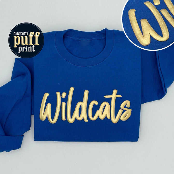 Custom Puff Print  Team| Name |School Mascot Sweatshirt