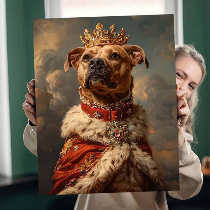 Custom Pet Portrait Painting Canvas, Renaissance Dog Portrait from Photo