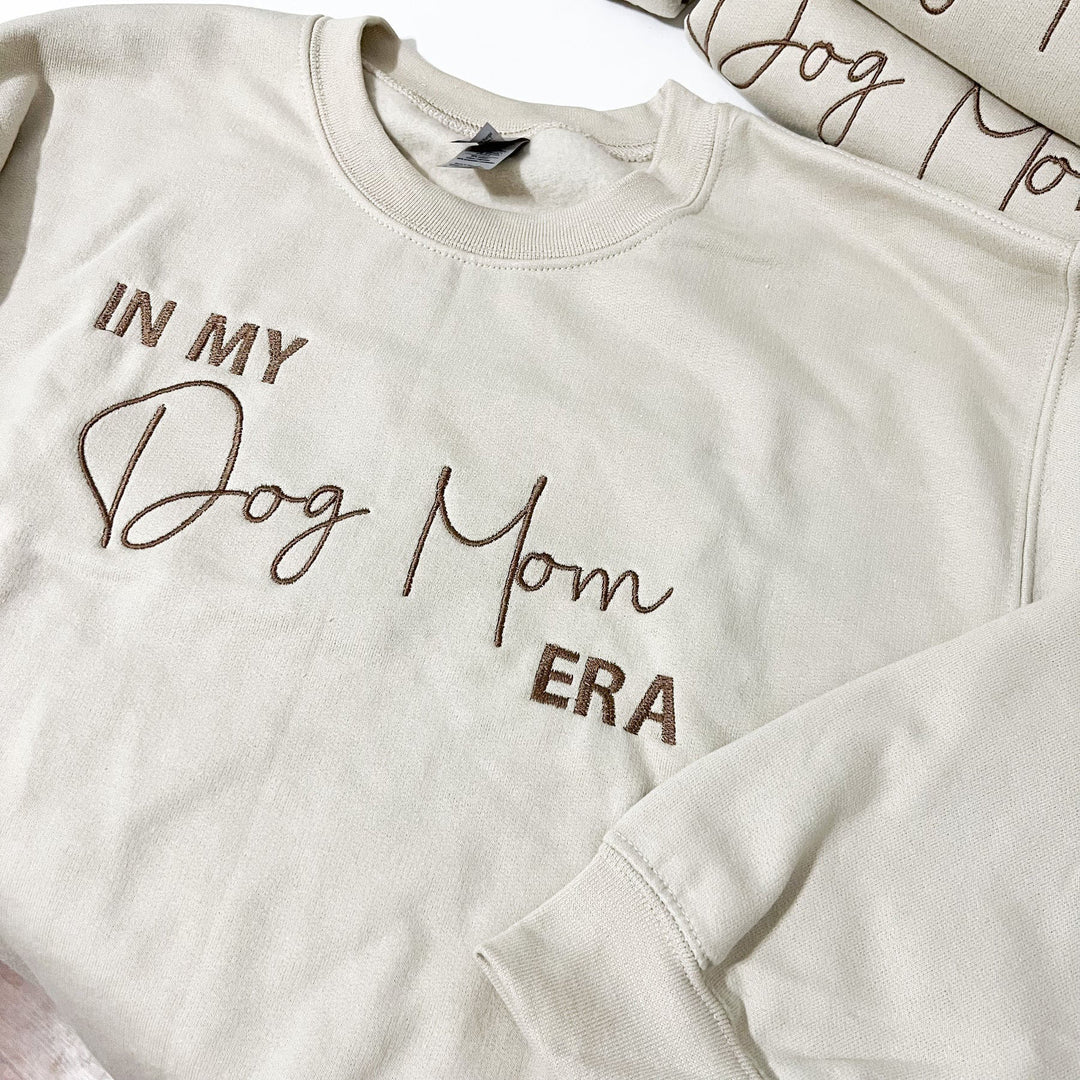 Dog Mom Era Embroidered Crewneck Sweater
