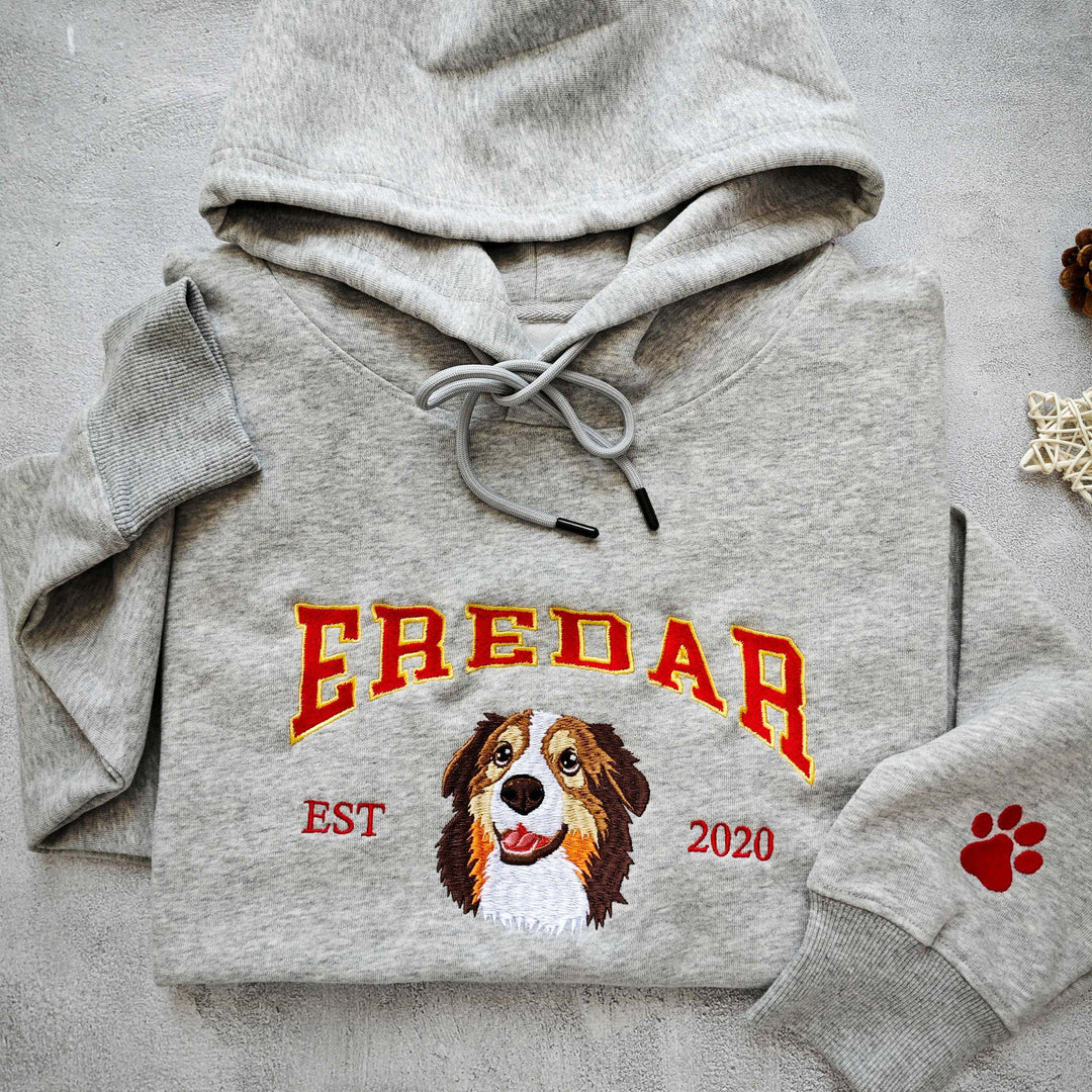 Custom dog hoodie embroidery dog name, gift for dog owners