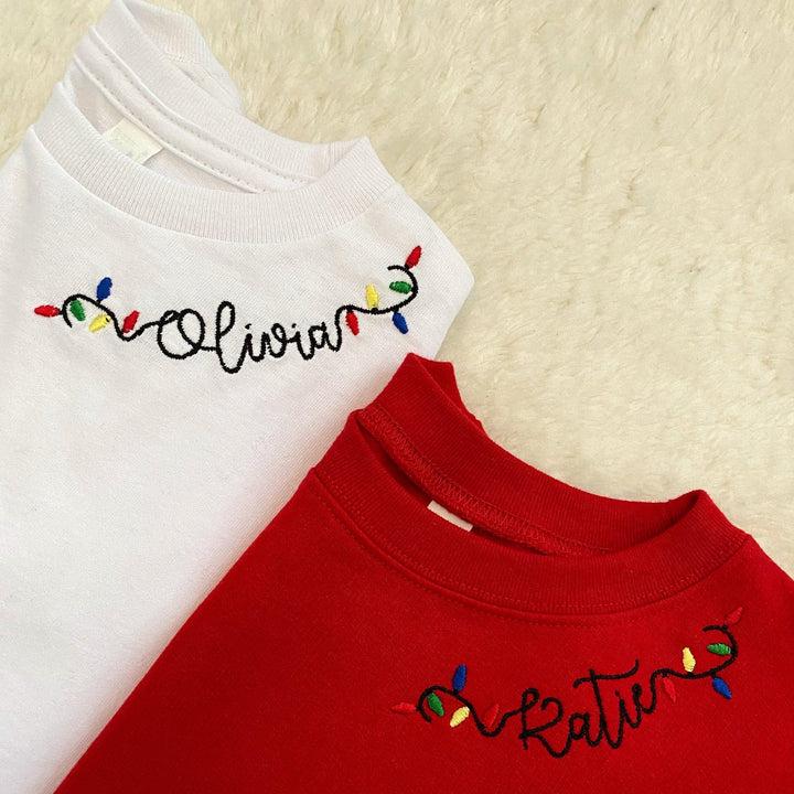 Besticktes Weihnachts-Sweatshirt für Erwachsene / Monogramm-Weihnachtsshirt