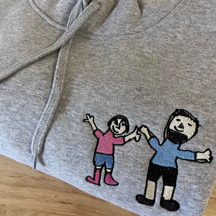 Custom Kids Art Embroidered Tshirt or Personalised Hoodie