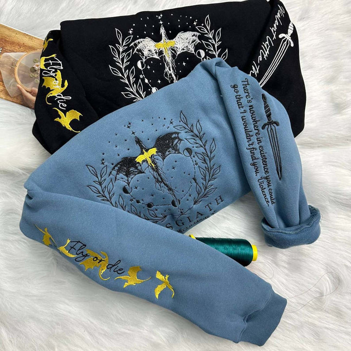 Fourth Wing Embroider Sweatshirt, Custom Basgiath War College