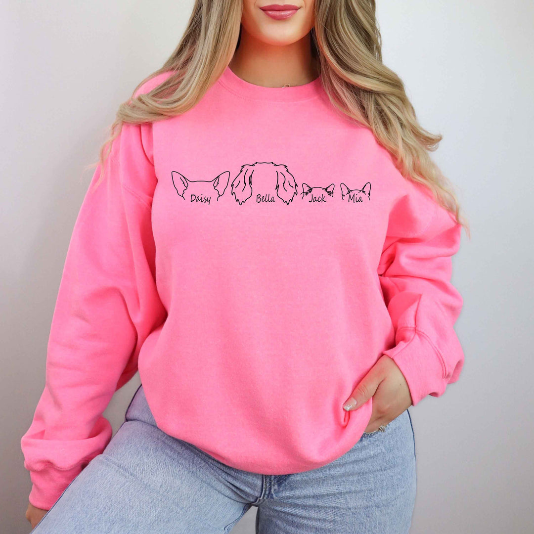 Custom Dog and Cat Ears Mom Sweatshirt
