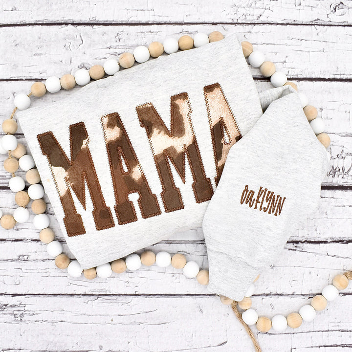Custom Cow MAMA Embroidery Sweatshirt