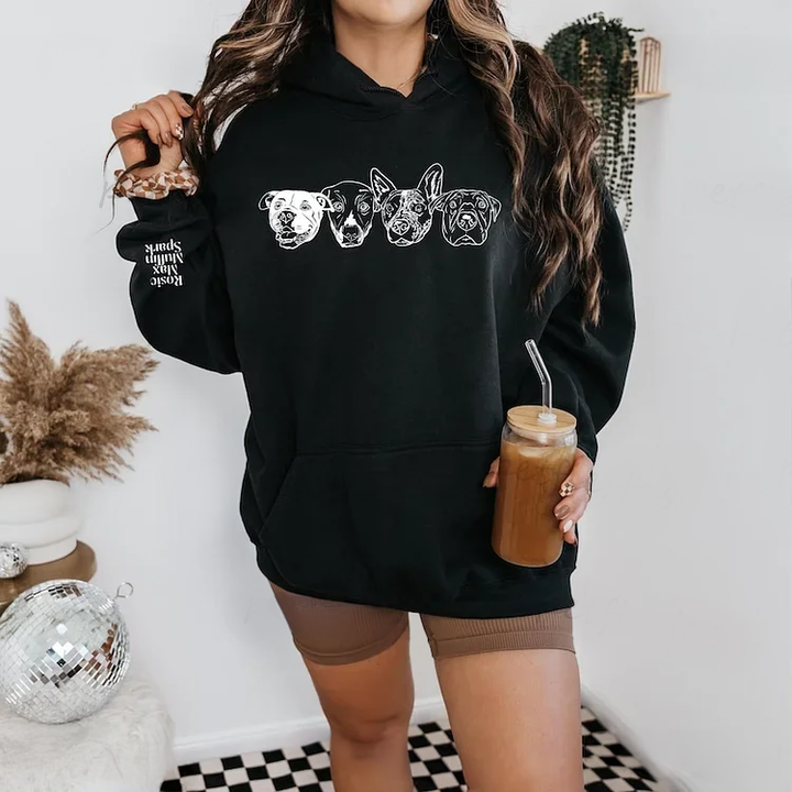 Custom Pet Photo + Name Printing T-shirt Custom Dog Cat Graphic Tee Sweatshirt Hoodie