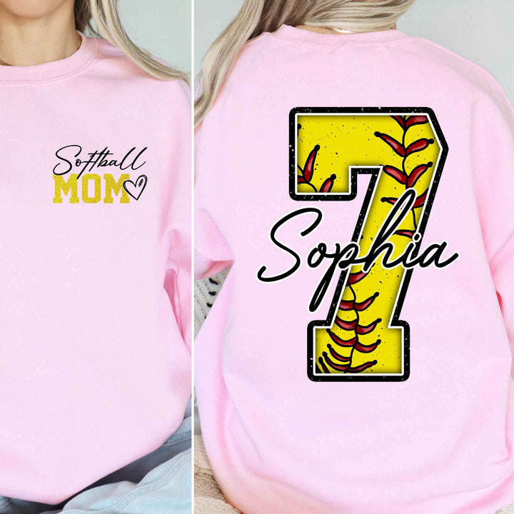Personalized Softball Mom Sweatshirt