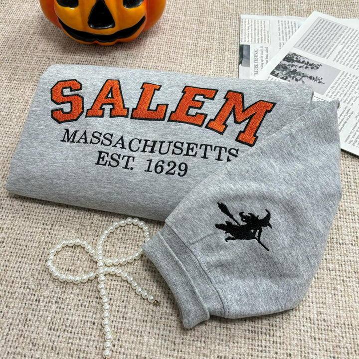 Salem Massachusetts Embroidered Sweatshirt