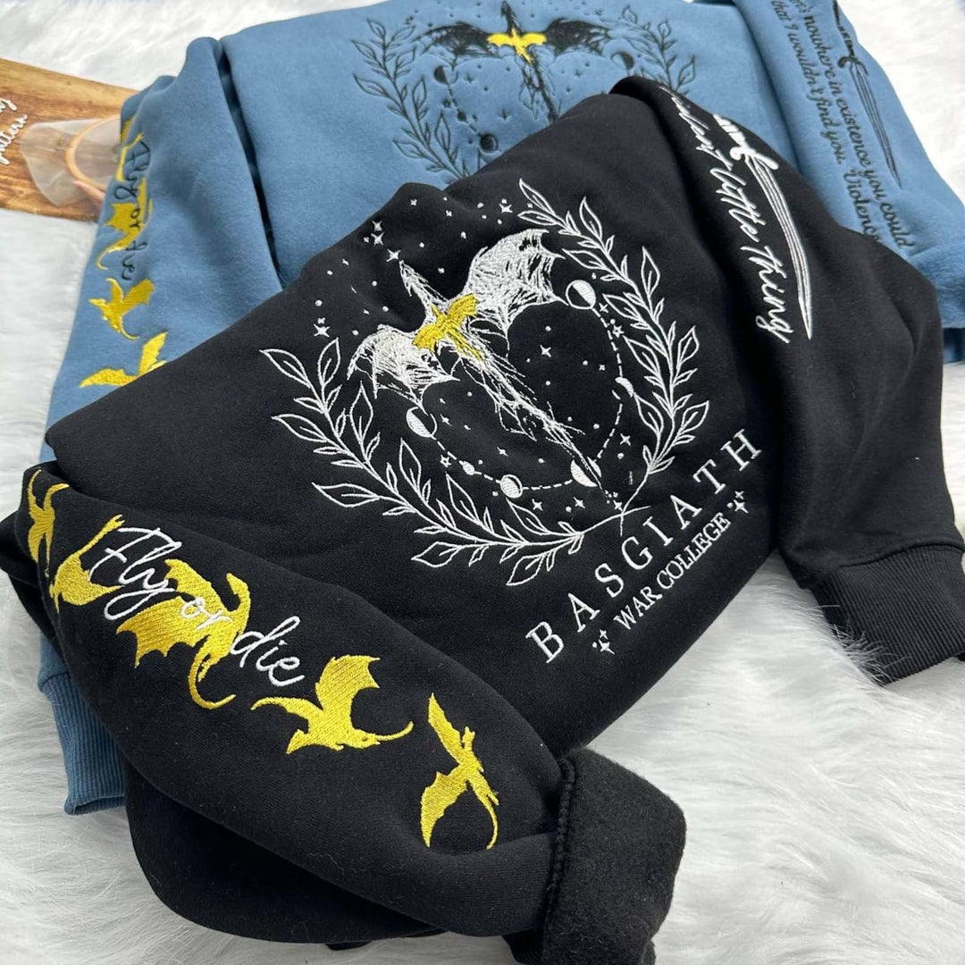 Fourth Wing Embroider Sweatshirt, Custom Basgiath War College