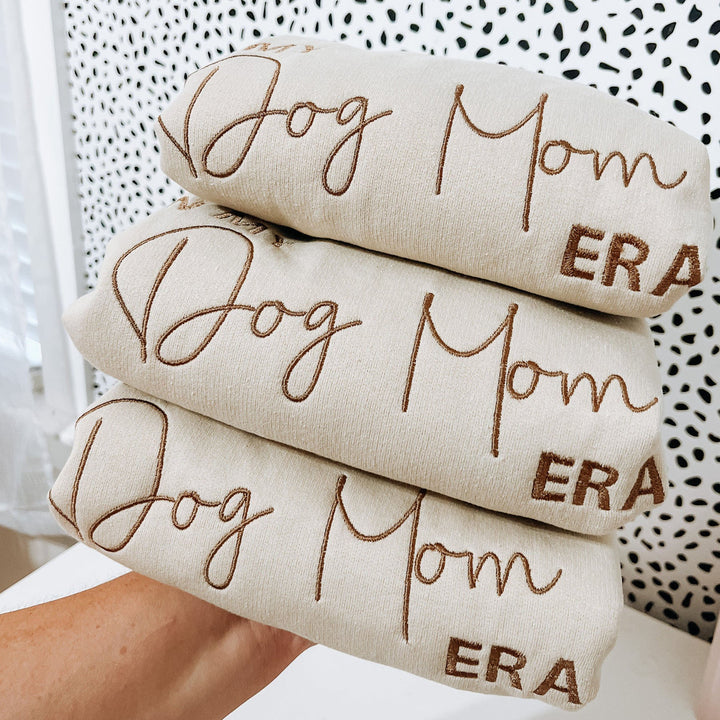 Dog Mom Era Embroidered Crewneck Sweater