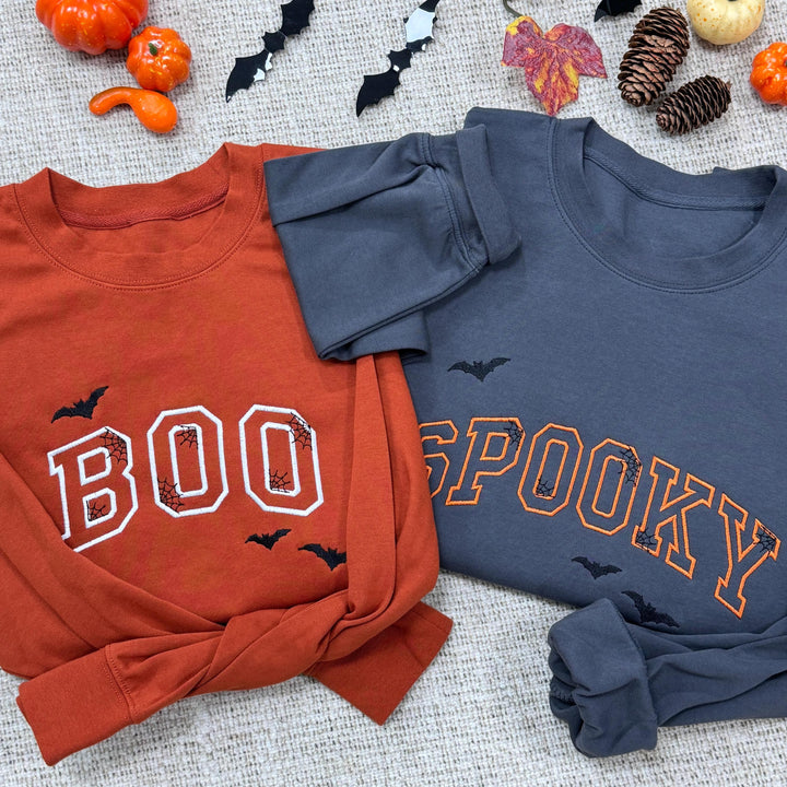 Spooky Embroidered Halloween Sweatshirt