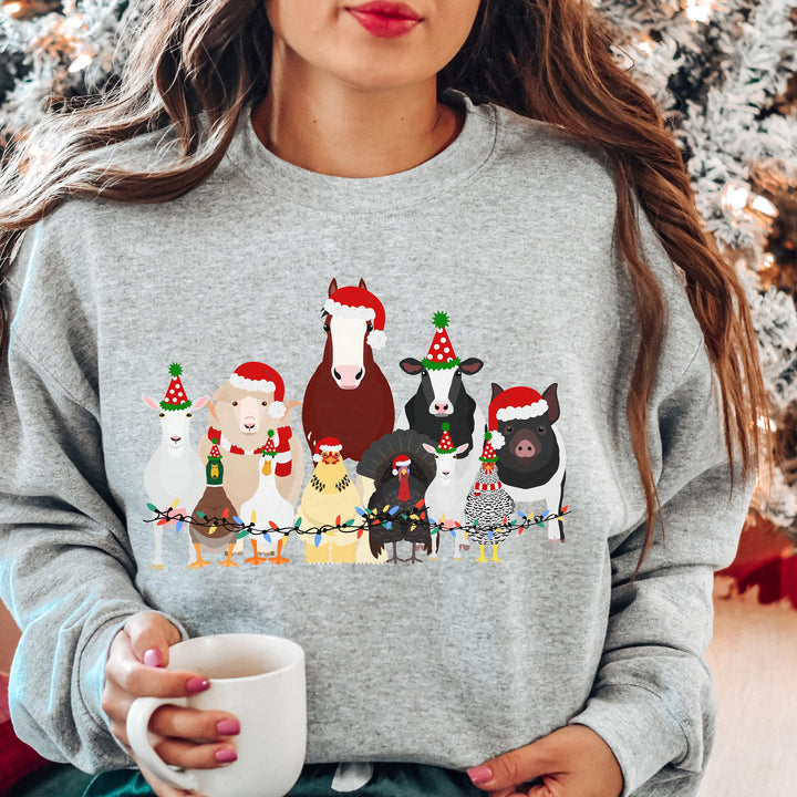 Christmas Harvest print hoodie