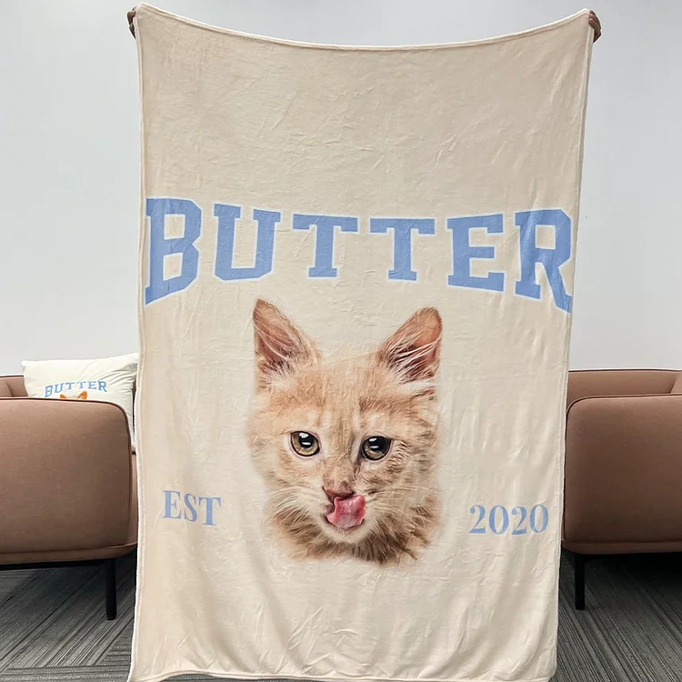 Custom Pet Portrait Blanket -Pet Lover Gifts