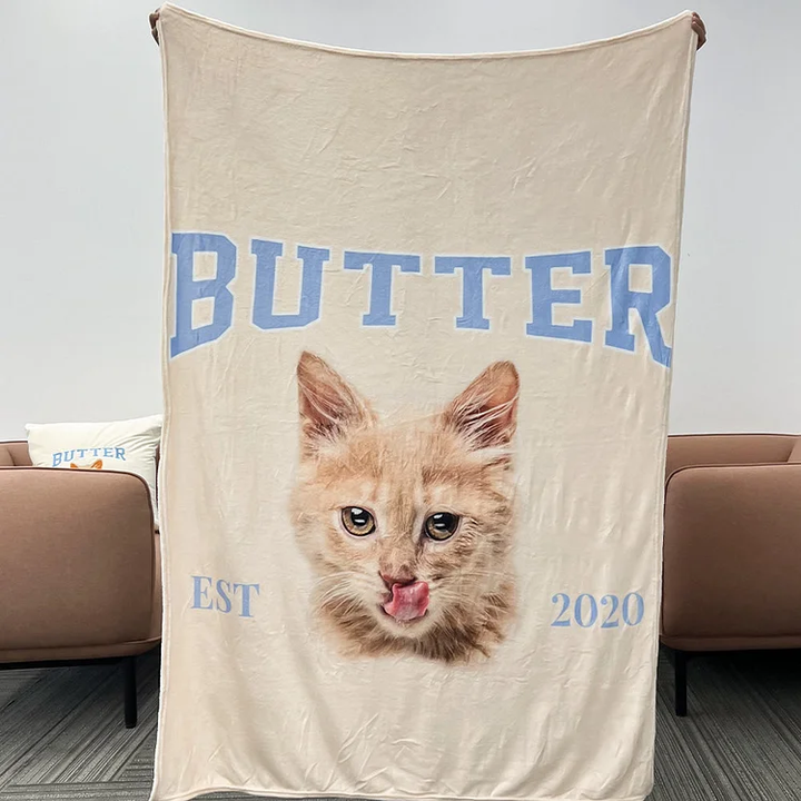 Custom Pet Portrait Blanket -Pet Lover Gifts