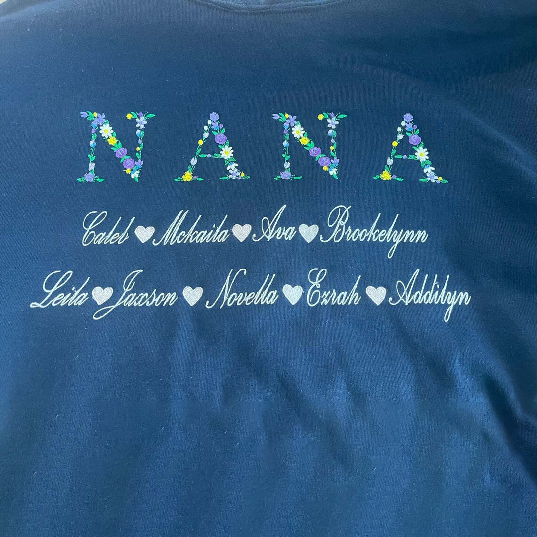 Personalized Embroidered Grandma Sweatshirt