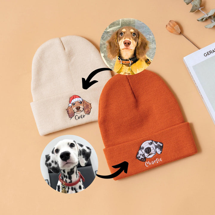 Bestickte Haustier Beanie Geburtstagsgeschenk für Sie Individuelle Katzen Beanie Mütze