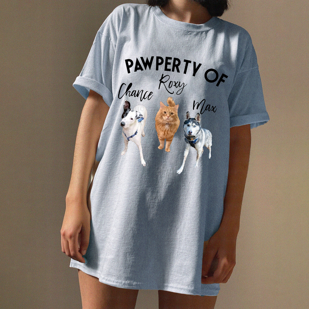 Pawperty of My Dogs Pet Photo Shirt Personalized with YOUR Pet's Pictures