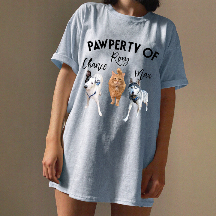 Pawperty of My Dogs Pet Photo Shirt Personalized with YOUR Pet's Pictures