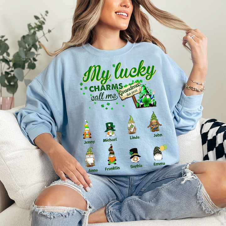 Personalized My Lucky Charms Call Me Grandma Sweatshirt