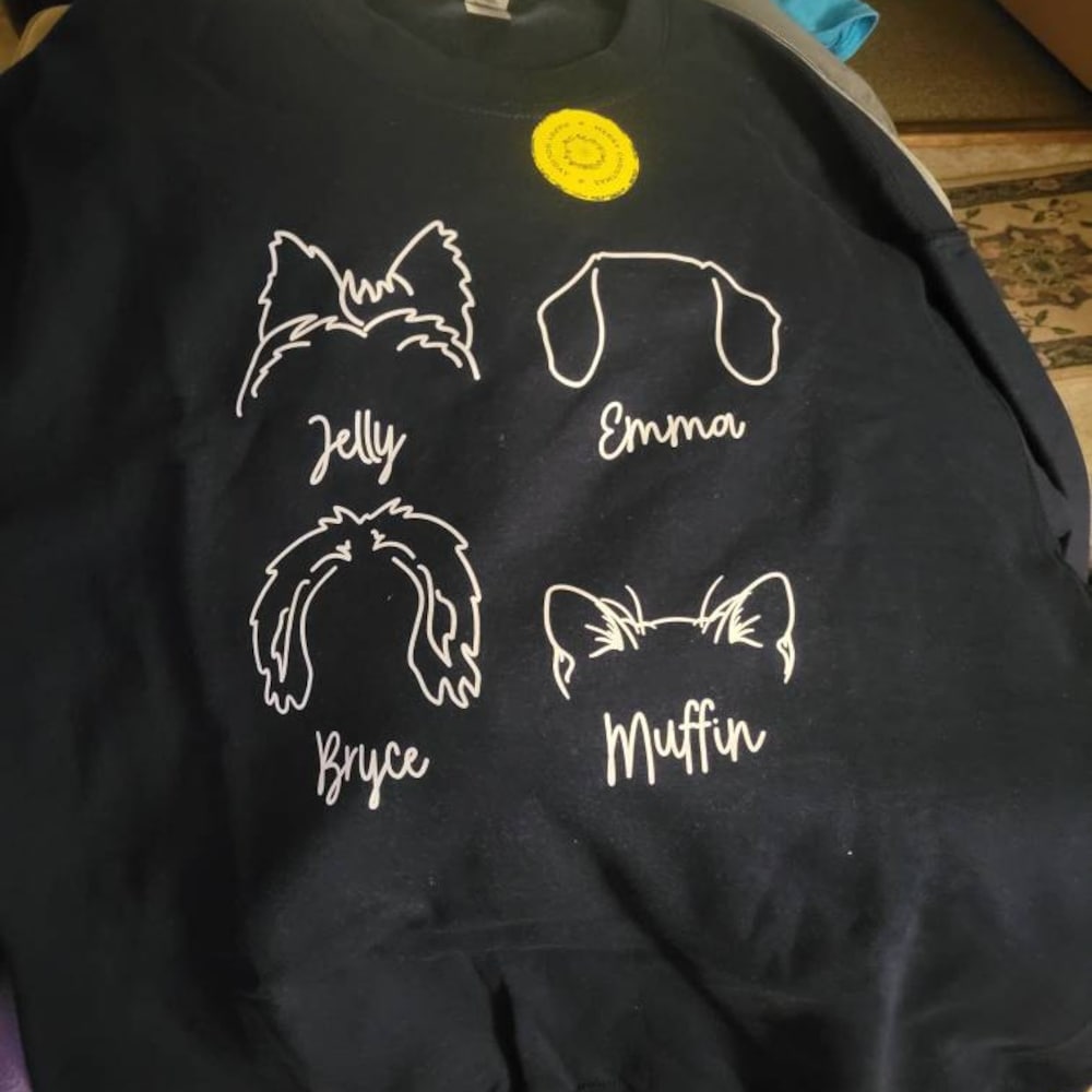 Custom Dog and Cat Sweatshirt Personalized Cat and Dog Ears Sweatshirt