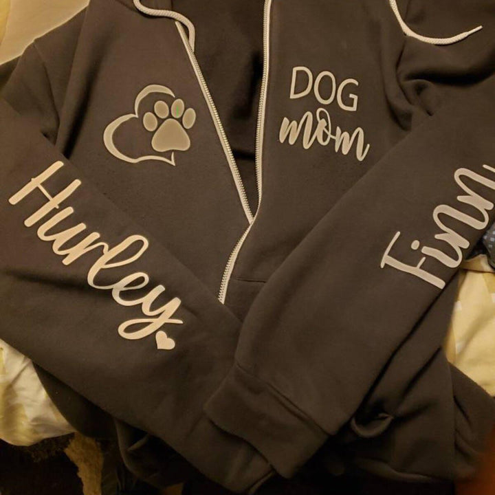 Dog Mom Full Zip Up Sweatshirt