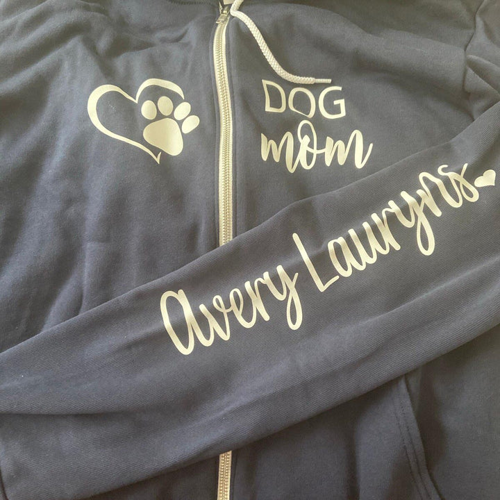 Dog Mom Full Zip Up Sweatshirt
