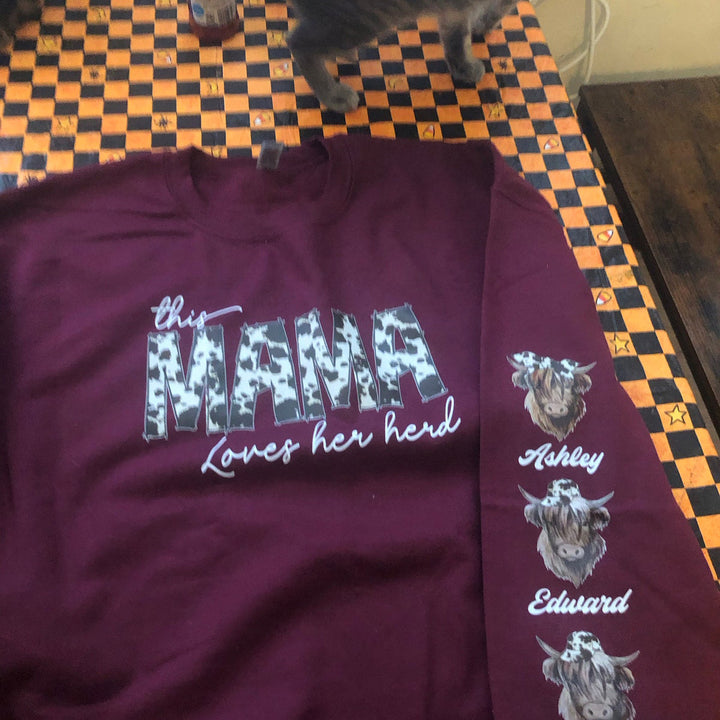 Custom Cow Mothers Day  Sweatshirt