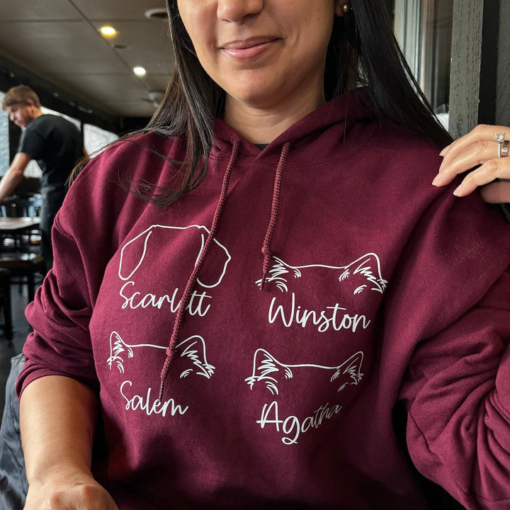 Custom Dog and Cat Sweatshirt Personalized Cat and Dog Ears Sweatshirt