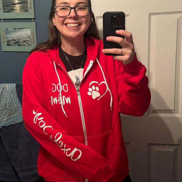 Dog Mom Full Zip Up Sweatshirt