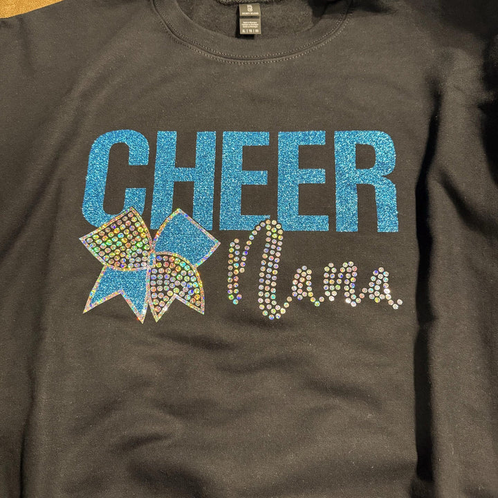 Cheer Mom with Bling Faux Rhinestones Sweatshirt