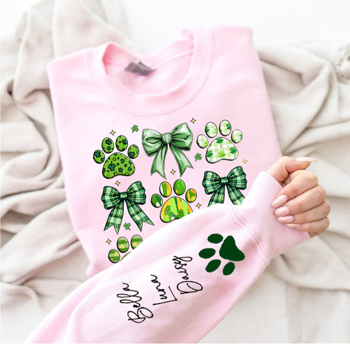 Dog St Patrick's Day Coquette Sweatshirt