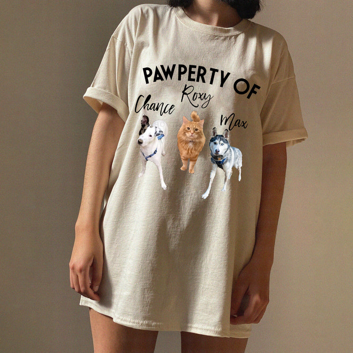 Pawperty of My Dogs Pet Photo Shirt Personalized with YOUR Pet's Pictures