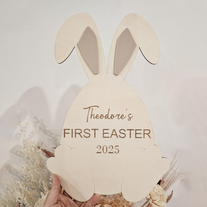 Personalised First Easter Footprint Plaque - Custom First Easter Plaque