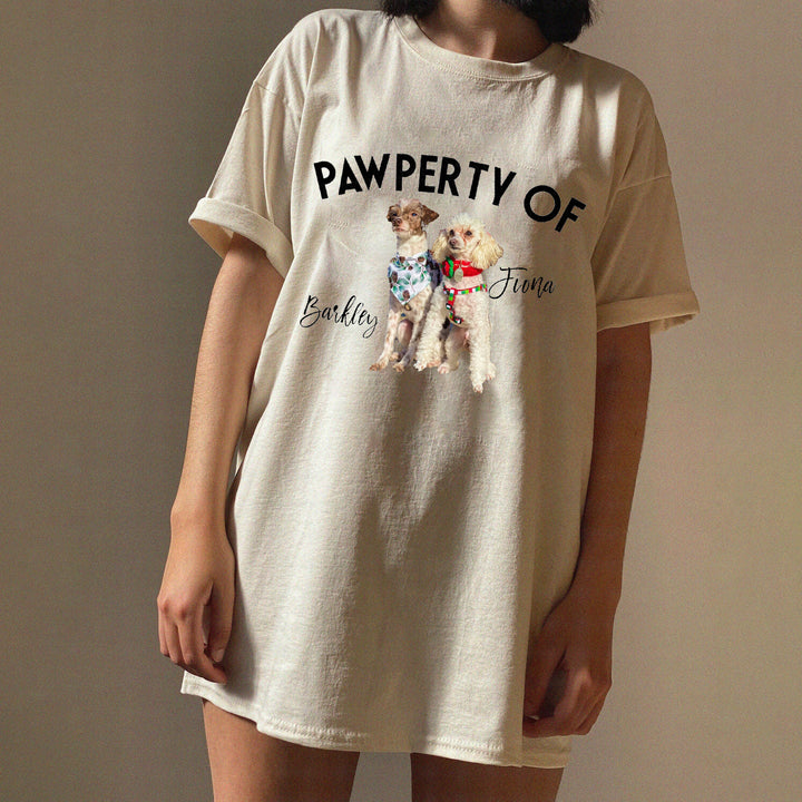 Pawperty of My Dogs Pet Photo Shirt Personalized with YOUR Pet's Pictures