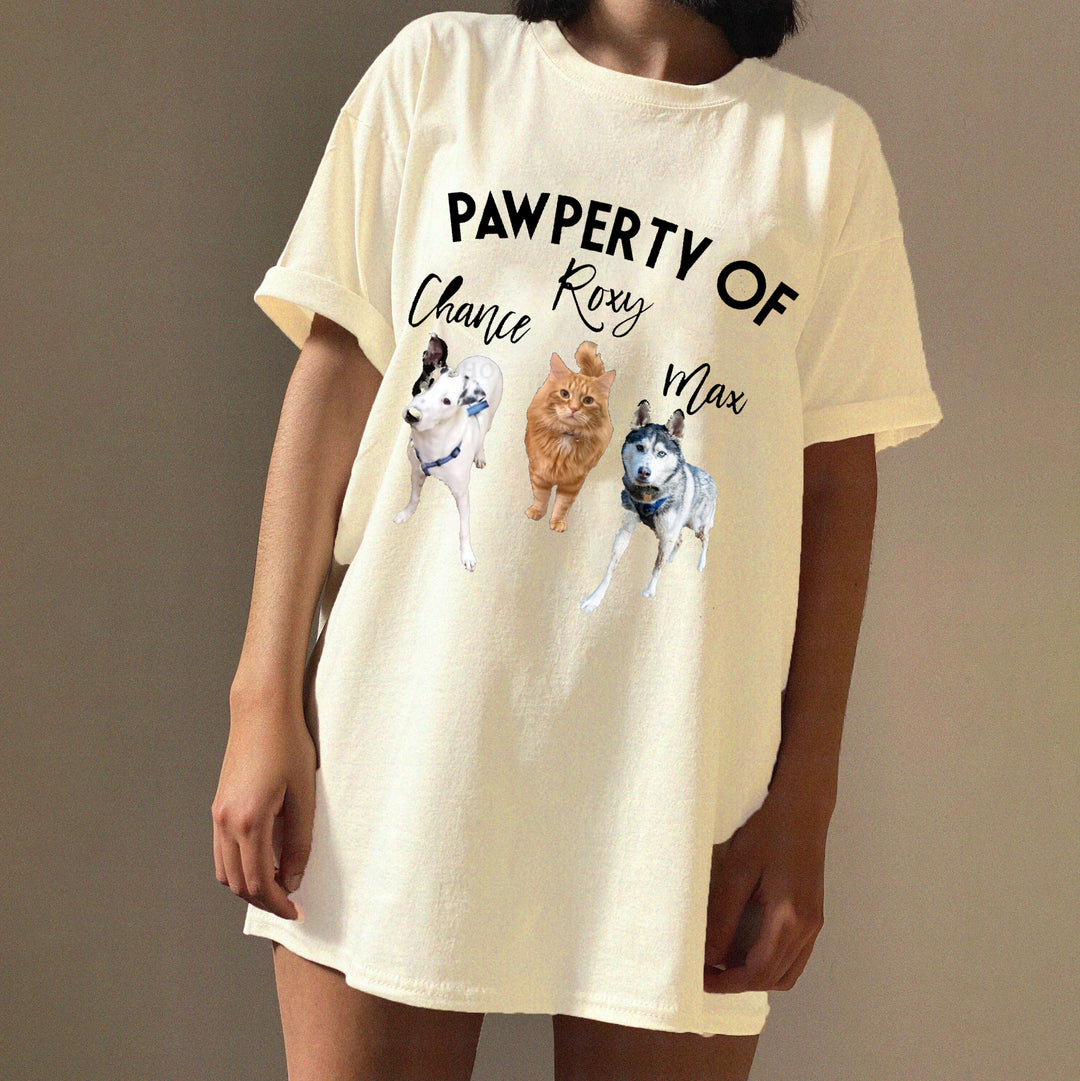 Pawperty of My Dogs Pet Photo Shirt Personalized with YOUR Pet's Pictures