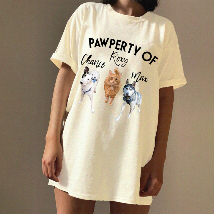 Pawperty of My Dogs Pet Photo Shirt Personalized with YOUR Pet's Pictures