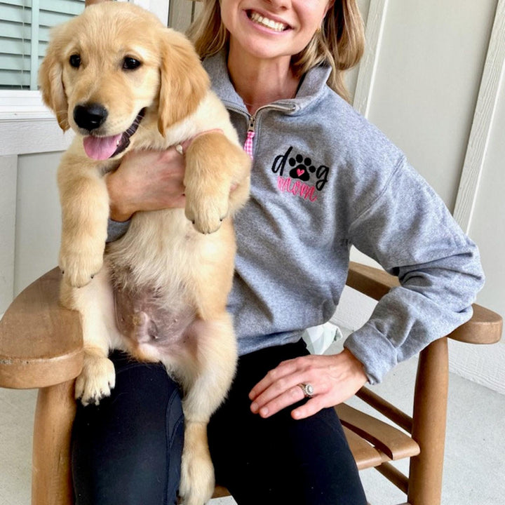 Dog Mom Sweatshirt for Women, Dog Mom Quarter Zip pullover
