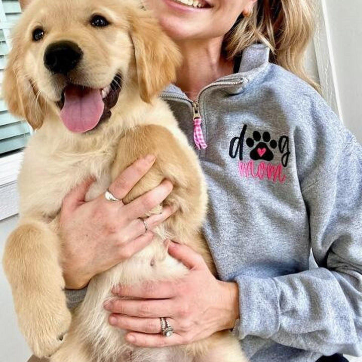 Dog Mom Sweatshirt for Women, Dog Mom Quarter Zip pullover