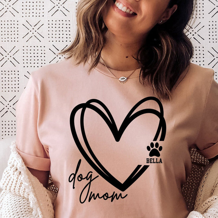 Custom Dog Mom Shirt, Dog Lover Shirt, Custom Dog Name Tshirt