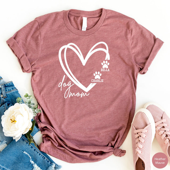 Custom Dog Mom Shirt, Dog Lover Shirt, Custom Dog Name Tshirt