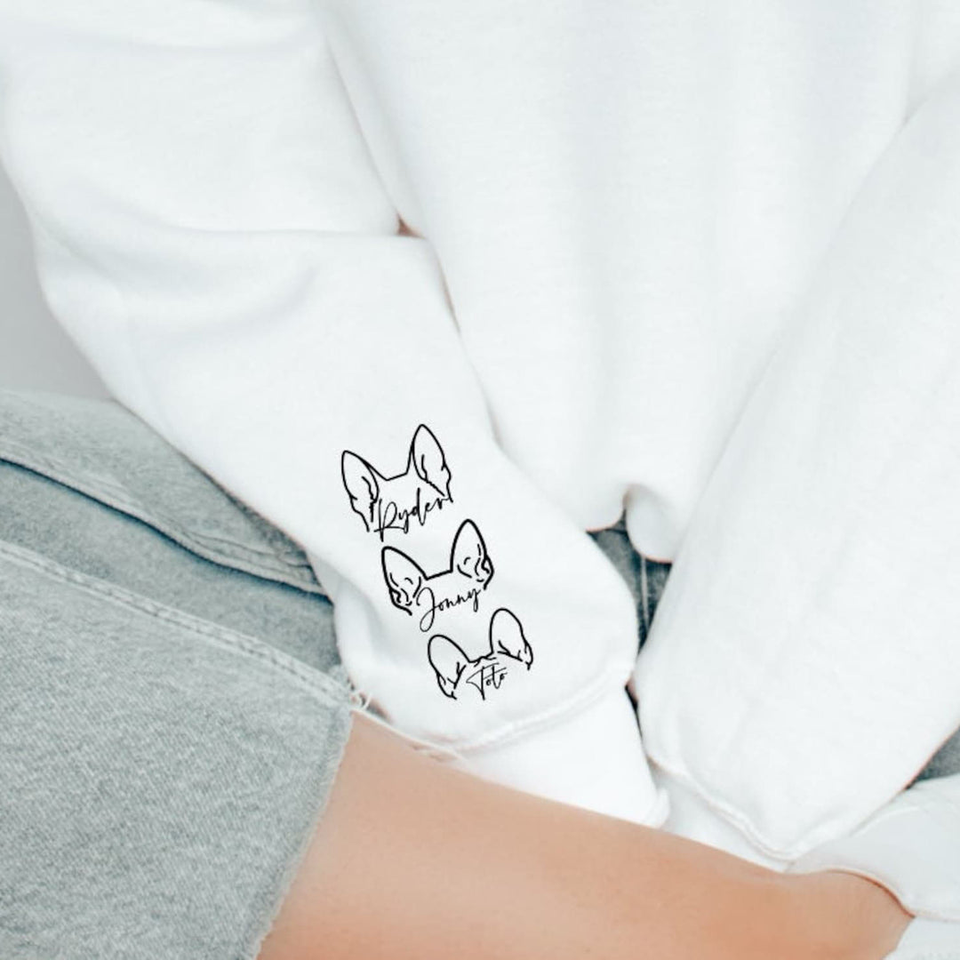 Dog Mama Zip Up with Dog Ear and Name on sleeve